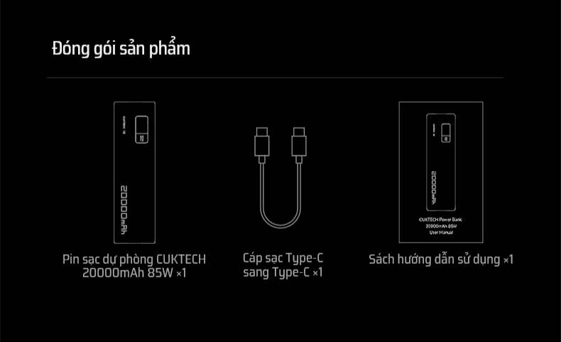 CUKTECH PB200 Sạc Dự Phòng 20000mAh 100W 24 CUKTECH PB200 Sạc Dự Phòng 20000mAh 100W - Ảnh 24