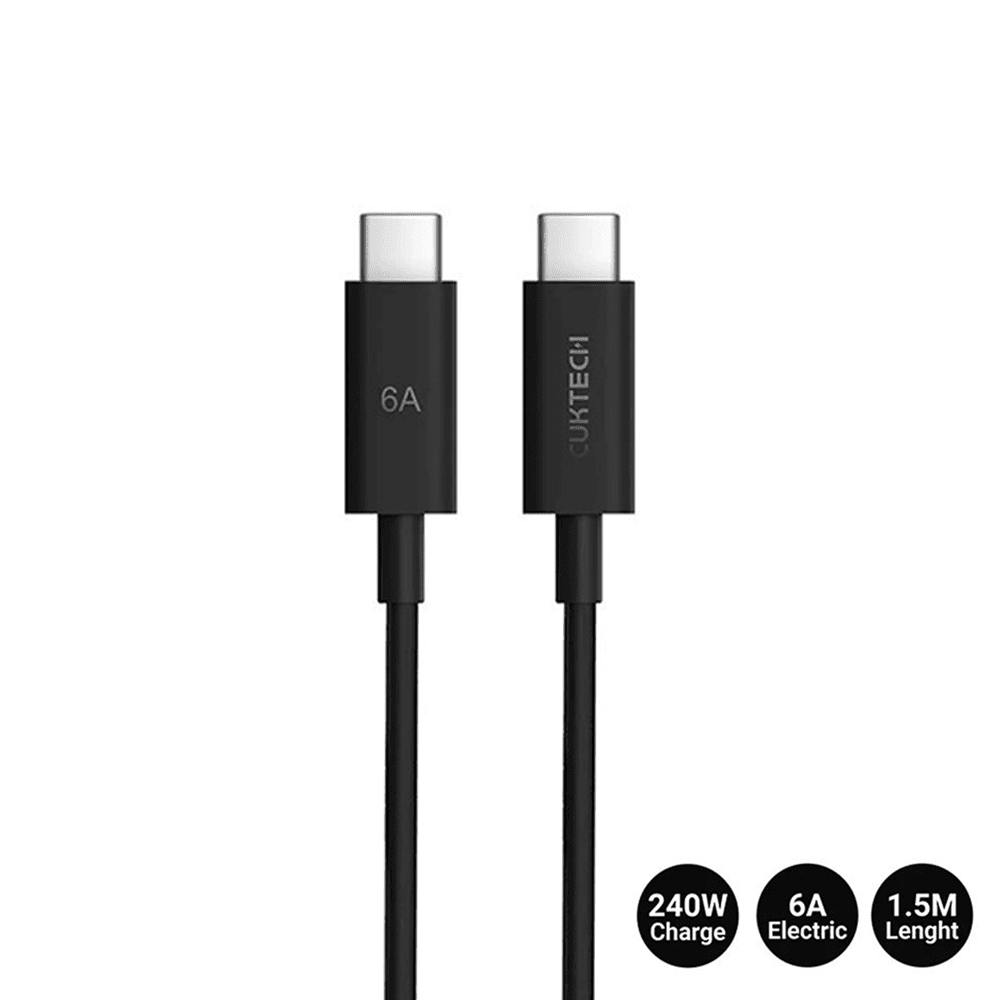 Cáp C to C 1.5M 240W Cuktech CTC615N 1 Cáp C to C 1.5M 240W Cuktech CTC615N