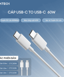 Cáp C to C 0.5m 60W CUKTECH CTC305N