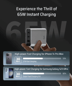 Củ Sạc Cuktech AD653N 65W 2C1A, Chân Dẹt