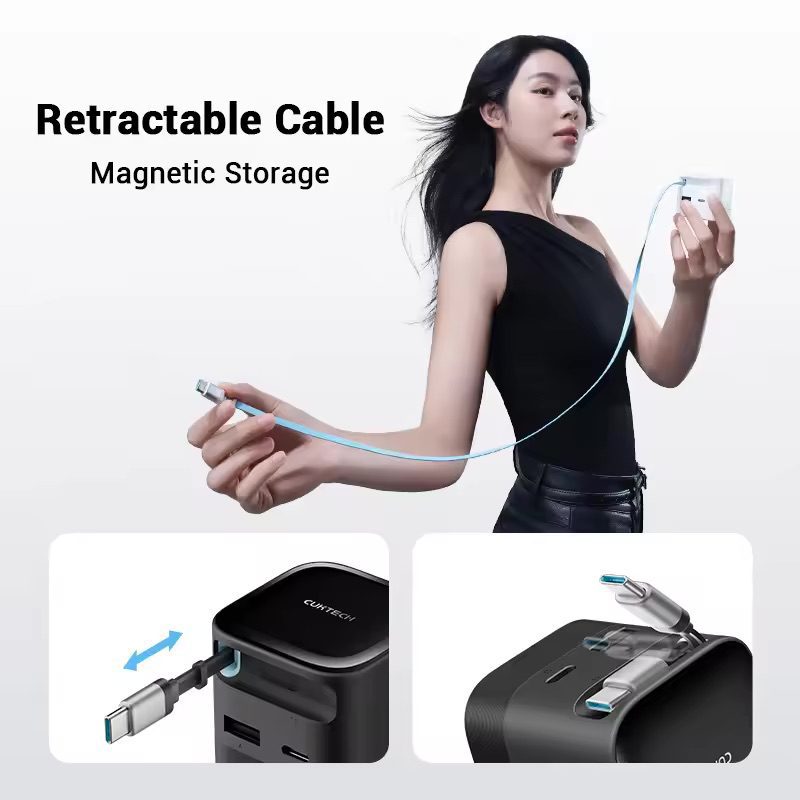 CUKTECH AD653W Củ sạc mini có cáp thu gọn 67W 7 CUKTECH AD653W Củ sạc mini có cáp thu gọn 67W - Ảnh 7