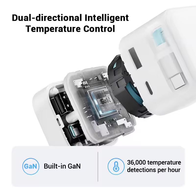 CUKTECH AD653W Củ sạc mini có cáp thu gọn 67W 17 Công nghệ GaN và chip quản lý thông minh