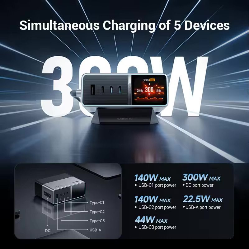 Trạm sạc để bàn 300W CUKTECH 30 Ultra TA3005U 13 Công suất siêu khủng 300W – Sạc đồng thời 5 thiết bị