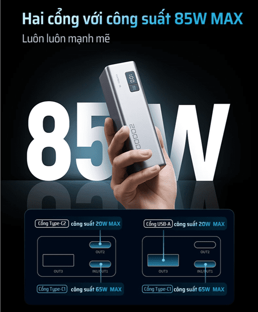 CUKTECH PB200 Sạc Dự Phòng 20000mAh 100W 11 CUKTECH PB200 Sạc Dự Phòng 20000mAh 100W - Ảnh 11