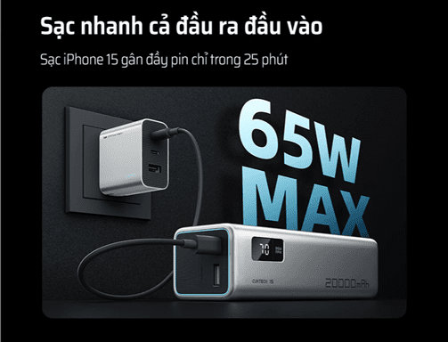 CUKTECH PB200 Sạc Dự Phòng 20000mAh 100W 60 CUKTECH PB200 Sạc Dự Phòng 20000mAh 100W