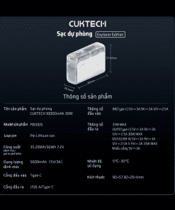 Pin sạc Dự Phòng 10000mAh CUKTECH PB100S 15 Pin sạc Dự Phòng 10000mAh CUKTECH PB100S