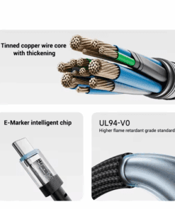 Cáp type-C 15cm 240W Cuktech CTC615S
