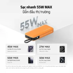 Pin Dự Phòng Cuktech 20000 mAh, max 55W (Built-In USB-C Connector) - PB200N