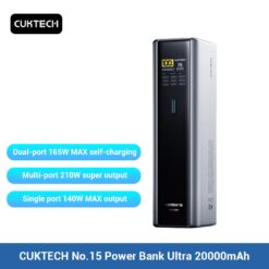 Pin dự phòng Cuktech 20.000mAh No.15 Power Bank Ultra 210W PD3.1/PPS2.0/Mi Turbro120W - PB200U 14 Pin dự phòng Cuktech 20000mAh No.15 Power Bank Ultra 165W - PB200U - cuktechvietnam.vn - Cuktech Việt Nam