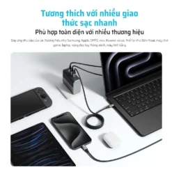 Cáp dù Cuktech C to C 6A 240W hít từ tính PD3.1/Mi Turbro - CMC610