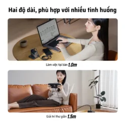 Cáp dù Cuktech C to C 6A 240W hít từ tính PD3.1/Mi Turbro - CMC610