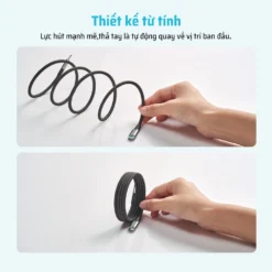 Cáp dù Cuktech C to C 6A 240W hít từ tính PD3.1/Mi Turbro - CMC610