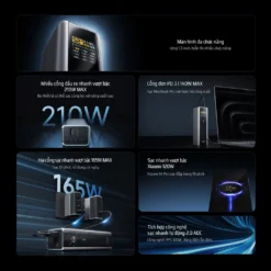 Pin dự phòng Cuktech 20.000mAh No.15 Power Bank Ultra 210W PD3.1/PPS2.0/Mi Turbro120W - PB200U 11 Pin dự phòng Cuktech 20.000mAh No.15 Power Bank Ultra 165W – PB200U