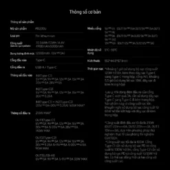 Pin dự phòng Cuktech 20.000mAh No.15 Power Bank Ultra 210W PD3.1/PPS2.0/Mi Turbro120W - PB200U 19 Pin dự phòng Cuktech 20.000mAh No.15 Power Bank Ultra 165W – PB200U