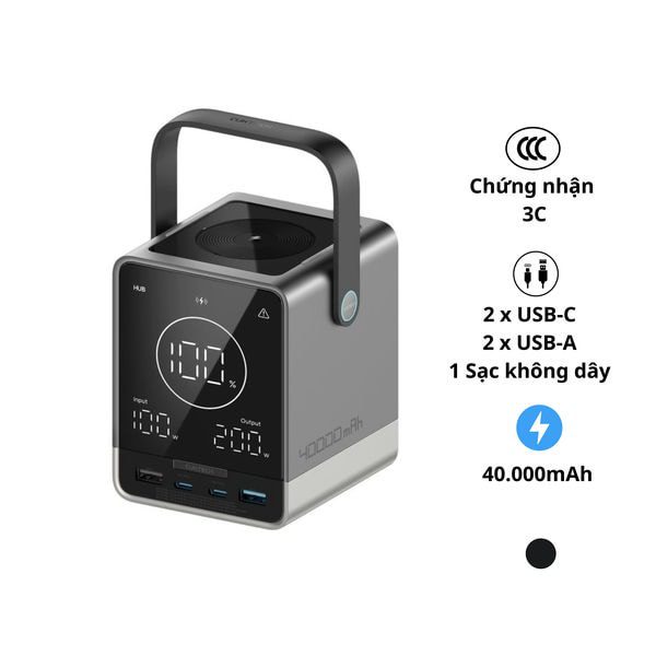 Pin sạc dự phòng 40000mAh CUKTECH P01CT 300W