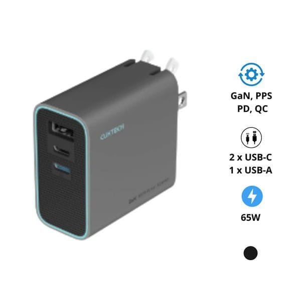 Củ Sạc nhanh 3 cổng 65W Cuktech AD653CUS