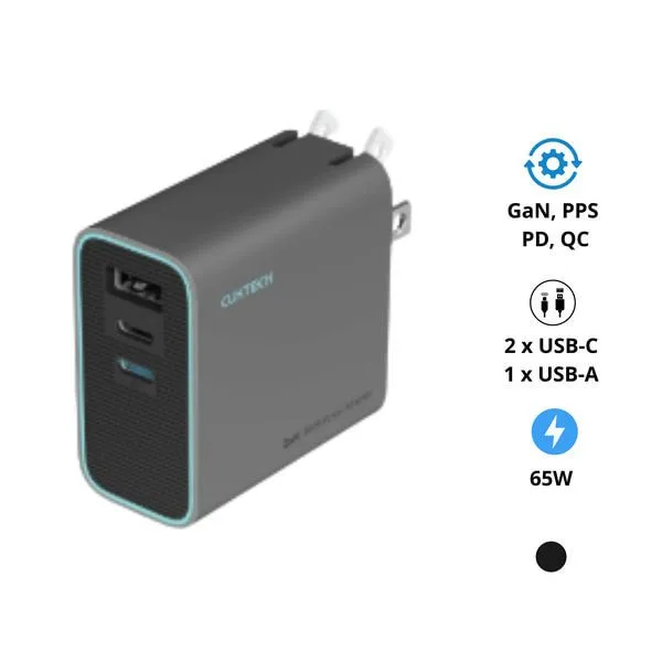 Củ Sạc nhanh 3 cổng 65W Cuktech AD653CUS