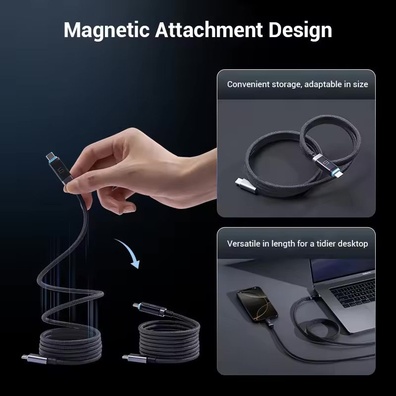 Cáp Type C 1.5m từ tính Cuktech CMC615P 4 Cáp Type C 1.5m từ tính Cuktech CMC615P - Ảnh 4