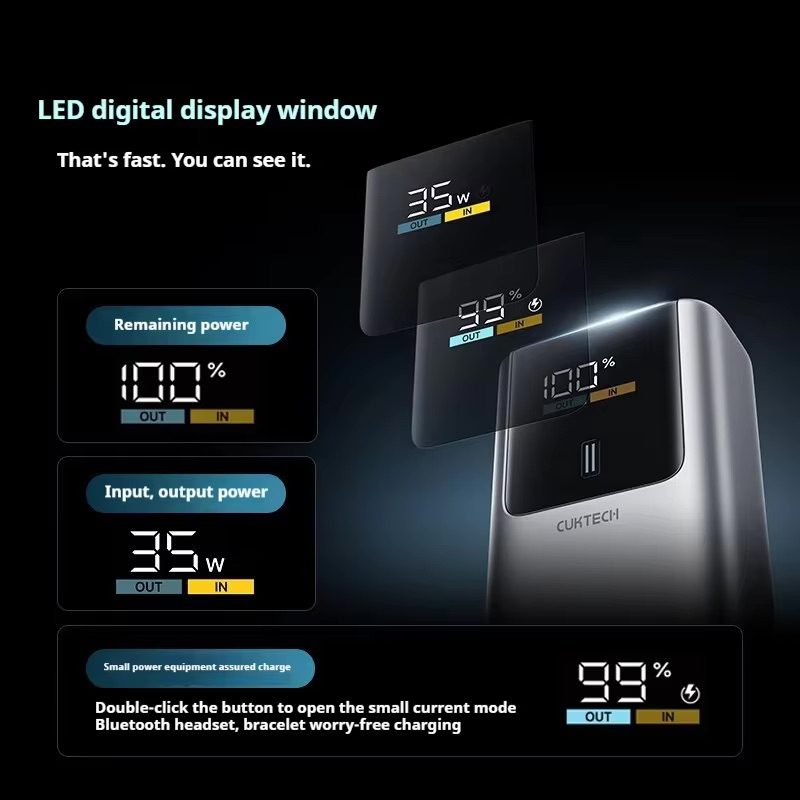 Pin dự phòng Mini Cuktech PB1055 10.000mAh 55W 4 Pin dự phòng Mini Cuktech PB1055 10.000mAh 55W - Ảnh 4