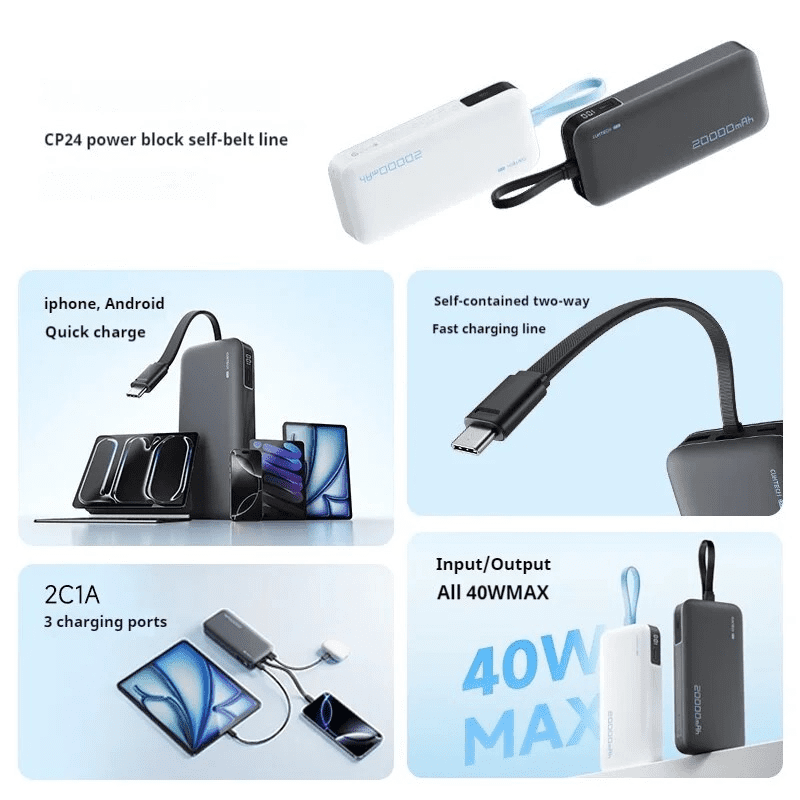 CUKTECH LPB200N hỗ trợ sạc laptop và máy tính bảng