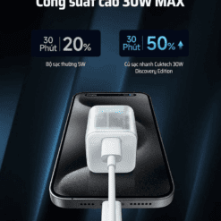 Sạc nhanh trong suốt nhỏ gọn Cuktech AD301N