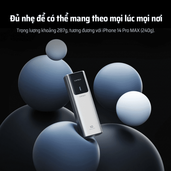 Pin sạc dự phòng Thiết kế nhỏ gọn, tiện lợi mang theo