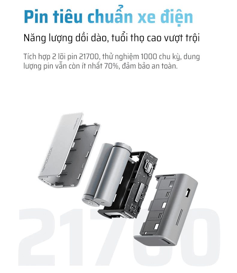 Pin sạc dự phòng 10000mAh CUKTECH PB100 30W 6 Pin sạc dự phòng 10000mAh CUKTECH PB100 30W - Ảnh 6