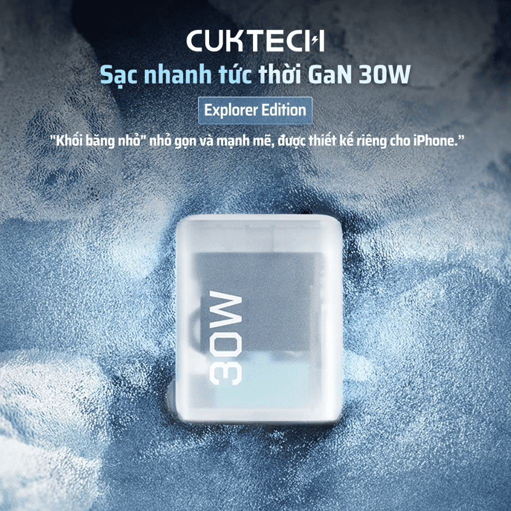 Sạc nhanh trong suốt nhỏ gọn Cuktech AD301N 24 Sạc nhanh trong suốt nhỏ gọn Cuktech AD301N