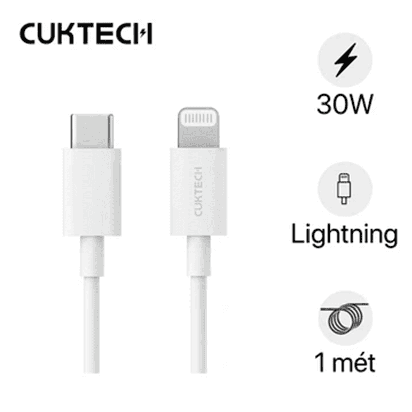 Cáp sạc Type C sang Lightning 1m Cuktech AL870