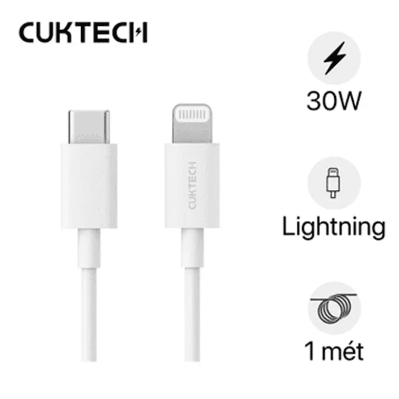 Cáp sạc Type C sang Lightning 1m Cuktech AL870