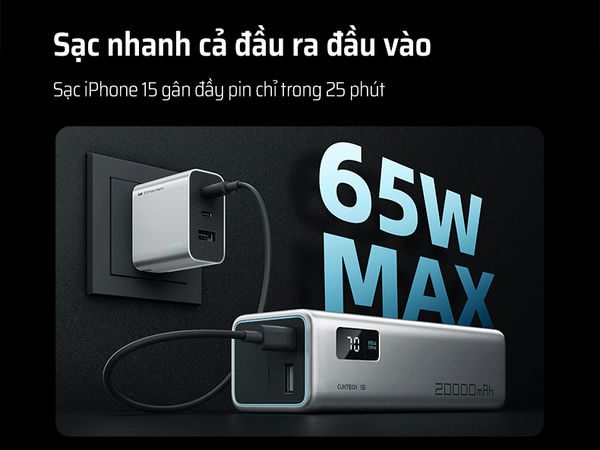 Sạc dự phòng 3C 20000mah Cuktech giá bao nhiêu? Bảng giá mới nhất 2 Sạc dự phòng 3C