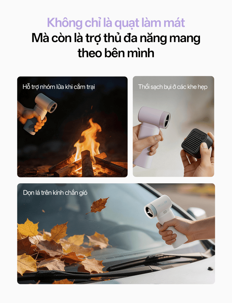 Quạt cầm tay tích hợp sạc dự phòng Cuktech CP Plus BP01