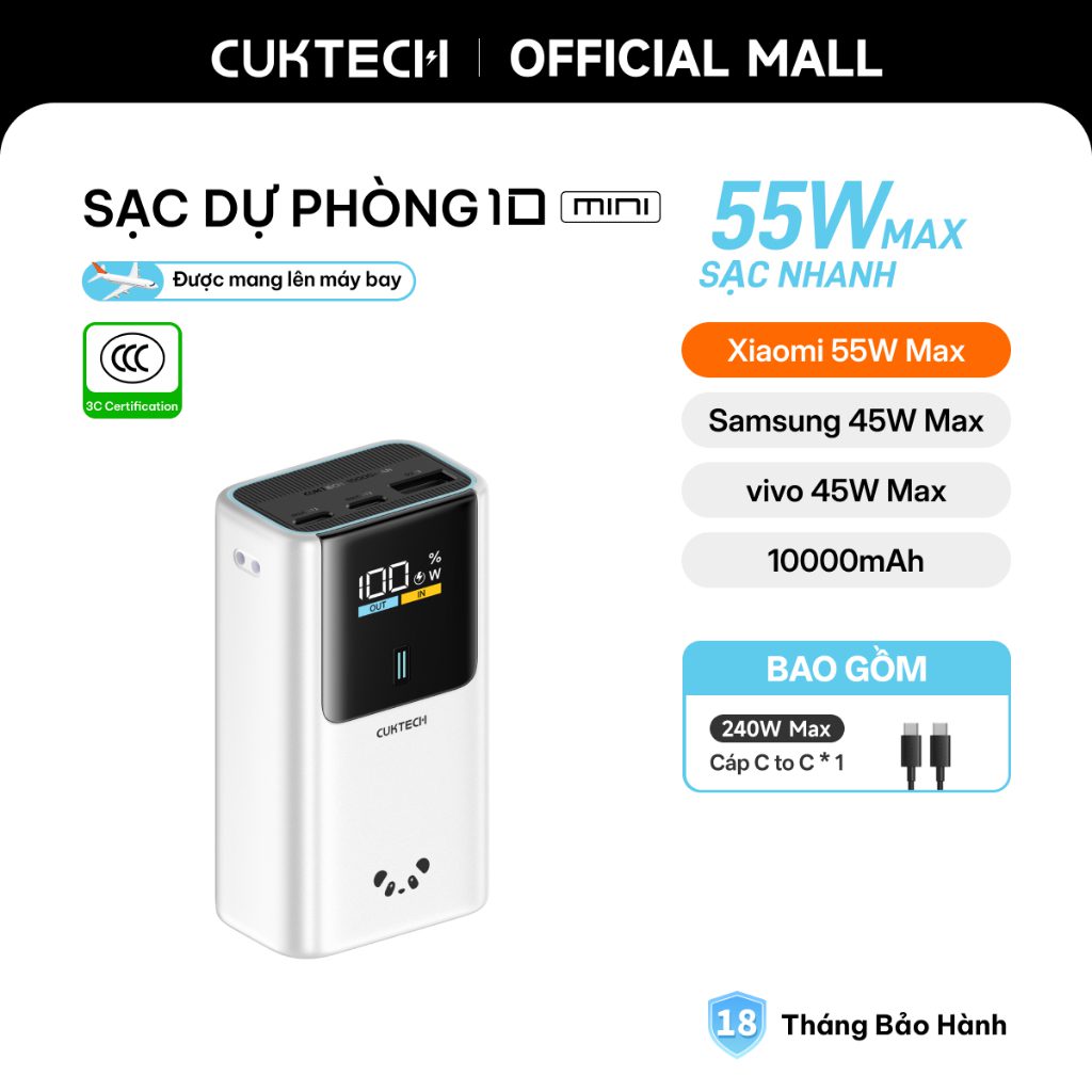 Top sạc dự phòng 3C Cuktech sạc nhanh đáng đồng tiền bát gạo 5 shopee_variant_2