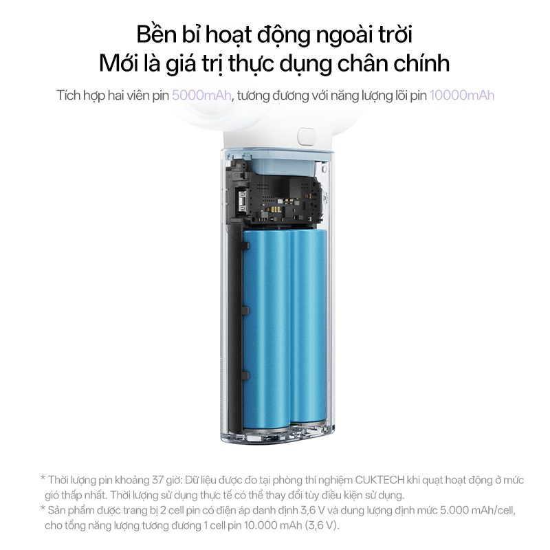 Quạt cầm tay tích hợp sạc dự phòng Cuktech CP Plus BP01
