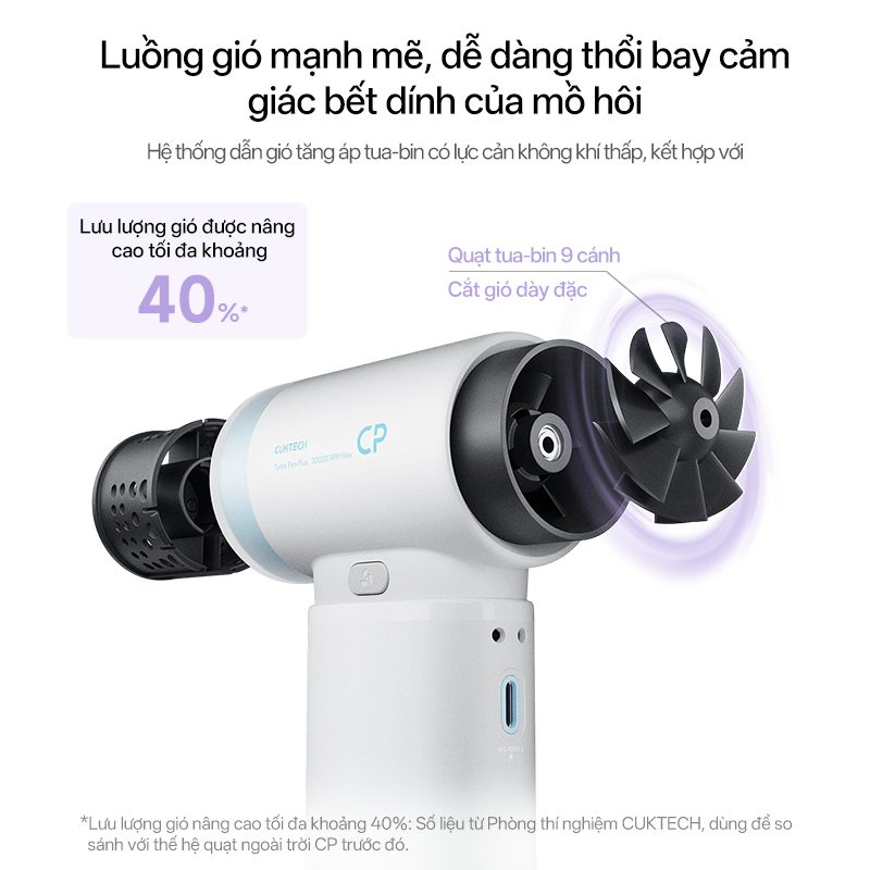 Quạt cầm tay tích hợp sạc dự phòng Cuktech CP Plus BP01