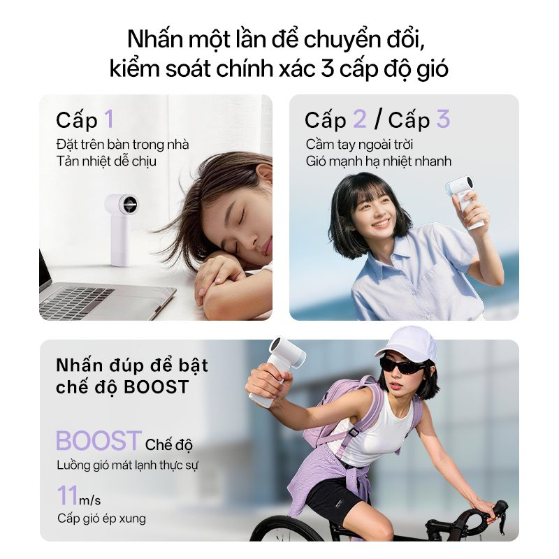 Quạt cầm tay tích hợp sạc dự phòng Cuktech CP Plus BP01
