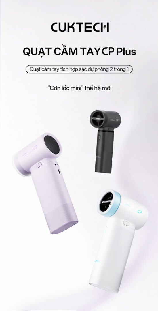 Quạt cầm tay tích hợp sạc dự phòng Cuktech CP Plus BP01
